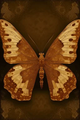 The cover of an album song in the shape of a light brown butterfly