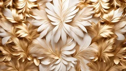 an event backdrop full of whitish gold feathers