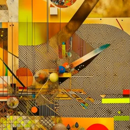 Abstract art, surreal fragmented composition by Ray Johnson and Victor Pasmore and Graham Sutherland and Vladimir Kush, biometric data graphs, intricately detailed, warm colors. babble geometry shapes