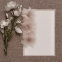 delicate arrangement of pressed flowers on soft layers of tulle, beautiful composition, aesthetic layout