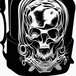 ein rucksack im schwarz weiss vector stil