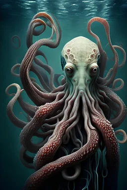 A human being has octopus tentacles