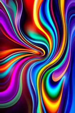 Abstract colorful digital art, vibrant waves and shapes, modern and dynamic design, high resolution