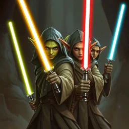 Elves with light sabers.