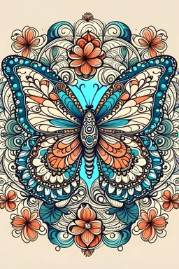 beautiful mandala, buttefly