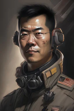 portrait of Lt. Commander David Chen - A skilled pilot and badass engineer