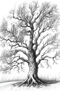boceto a lápiz de un árbol