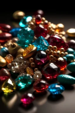 granate of fulland gemstones and glitter