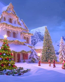 Christmas day , magnificent, majestic, Realistic photography, incredibly detailed, ultra high resolution, 8k, complex 3d render, cinema 4d.