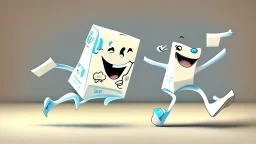 cartoon milk carton dancing
