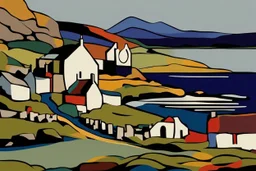 abstract landscape of iona in the style of the Scottish colourists