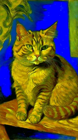 Portrait of a cat by Van Gogh