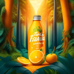 Social Media Design for a For fanta orange juice in the orange forest