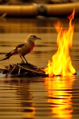 bird Homa Saadat feet fire and water and dirt and wind
