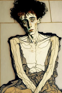 painting of a figure with the life-filled void of an empty existence, egon schiele masterpiece