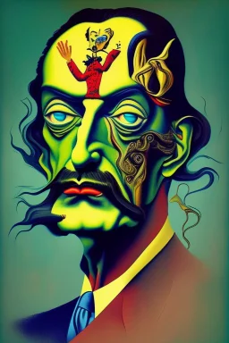 Potrait of dali as dali style paint