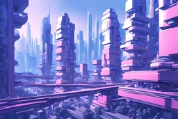 Futuristic neo-Tokyo style city incorporating AI and machine learning.