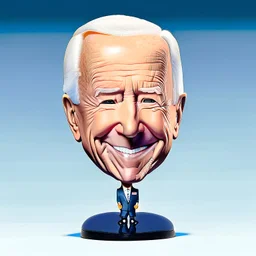 Ilustración chibi de costado de Joe Biden con una (naríz extra larga: 1.5) como la del muñeco Pinocho plano 2/3 girado parcialmente