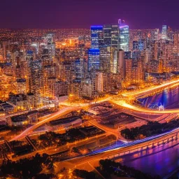 8k ULTRA HD picture of a city at night