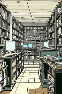 The library is serviced by state-of-the-art computers, book search. Expression. High-quality drawing, 8K