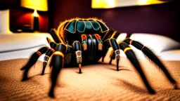 2 people running in hotel room because of escaped tarantula