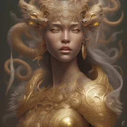 sango fantasy, fantasy magic, intricate, sharp focus, illustration, highly detailed, digital painting, concept art, matte, artgerm and paul lewin and kehinde wiley, masterpiece silver tiger head bronze Asian African girl nice breast Afo hair turquoise sun rain waves