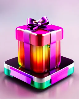 gift box, jelly, bow ribbon, rounded 3d