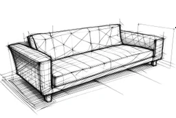 “sofa” Concept Diamond Sketch with white background