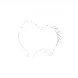 cure silhouette of a pomeranian , black on white vector