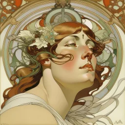 face muscles Alphonse Mucha