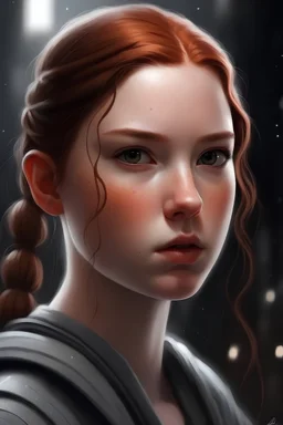 Star Wars, First Order, young woman, ginger hair, braids, brown eyes, freckles, pale.