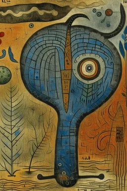 A tan earth elemental earthworm painted by Paul Klee