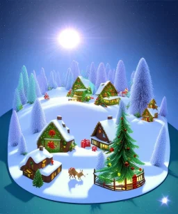 Cute tiny world Christmas diorama