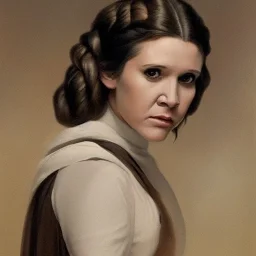 [[extrem beautiful photorealistic young Carrie Fisher as Princess Leia]] :: [[photorealistic brown eyes, short hair, head and shoulders portrait, 8k resolution portrait by Greg Rutkowski, Artgerm, WLOP, Alphonse Mucha, dynamic lighting, hyperdetailed, intricately detailed, triadic colors]]