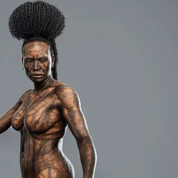 A black warrior queen, hyper realistic rendered, 8k, smoke, fearful and anger, the armor of God, photography quality