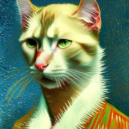 Portrait of a cat by Van Gogh