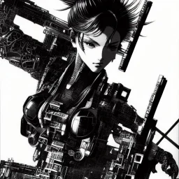 beautiful cyberpunk girl, hyper detailed, hyperdetailed, intricately detailed, illustration by <Katsushika Hokusai> <Yoji Shinkawa>,