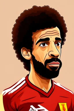 Mohamed Salah Egyptian football player cartoon 2d