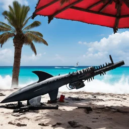 sharkonado in mexico with a chainsaw