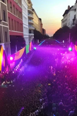 Huge pride party in the street