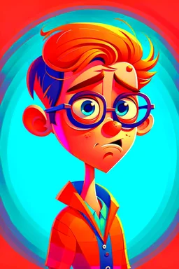 Portrait of a cool animation character, cute, witty, striking