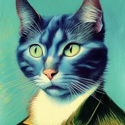 Portrait of a cat by Van Gogh