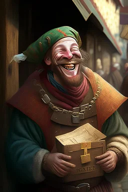 happy merchant medival