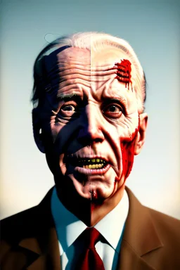 Ultra realistic image, joe biden zombie, zombie performance, blood, torn arm, night, walking twisted, waist up view, walking dead style, dark ambient, highly detailed, White House background, concept art, unreal engine 5, god rays, ray tracing, RTX, lumen lighting, ultra detail, volumetric lighting, 3d, finely drawn, high definition, high resolution.