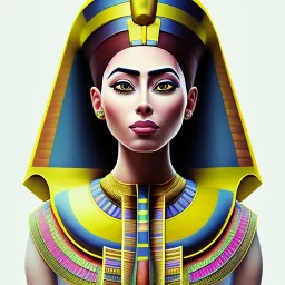 a Portrait of Egyptian queen Nefertiti as studio ghibli