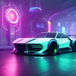 cyberpunk hyper car,cyberpunk 2077, ultra realistic,shiny, smooth, studio quality, octane render, Surrealism, Triadic colour scheme,glow-stick, ambient lighting,nightclub lighting, polaroid, 100mm, --ar 3:2 --v4