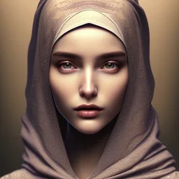 close up portrait of fog as woman in hijab, fine detail, highly intricate, modern surrealism painting, defined cracks and breaks, high-quality, volumetric lighting, 8k, ultrahd, George Grie, Marco Escobedo, Igor Morski,Brian Froud, Howard Lyon, Selina French,