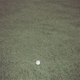 Vista de cielo despejado de día con luna desde perspectiva acostado en un campo abierto