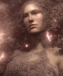 A portrait of a Fractal queen, atmospheric, realistic, unreal engine, cinematic lighting, octane render.