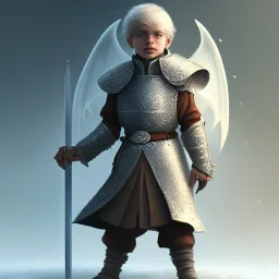 fantasy, white 7 year kid, light hair, dragons, sword, D&D